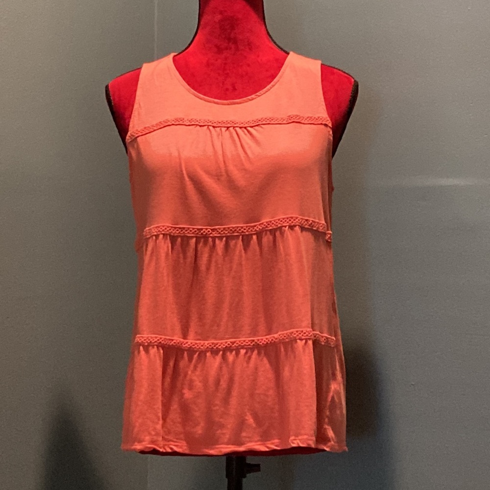 Lauren Conrad Soft Coral Cotton Top Size Medium